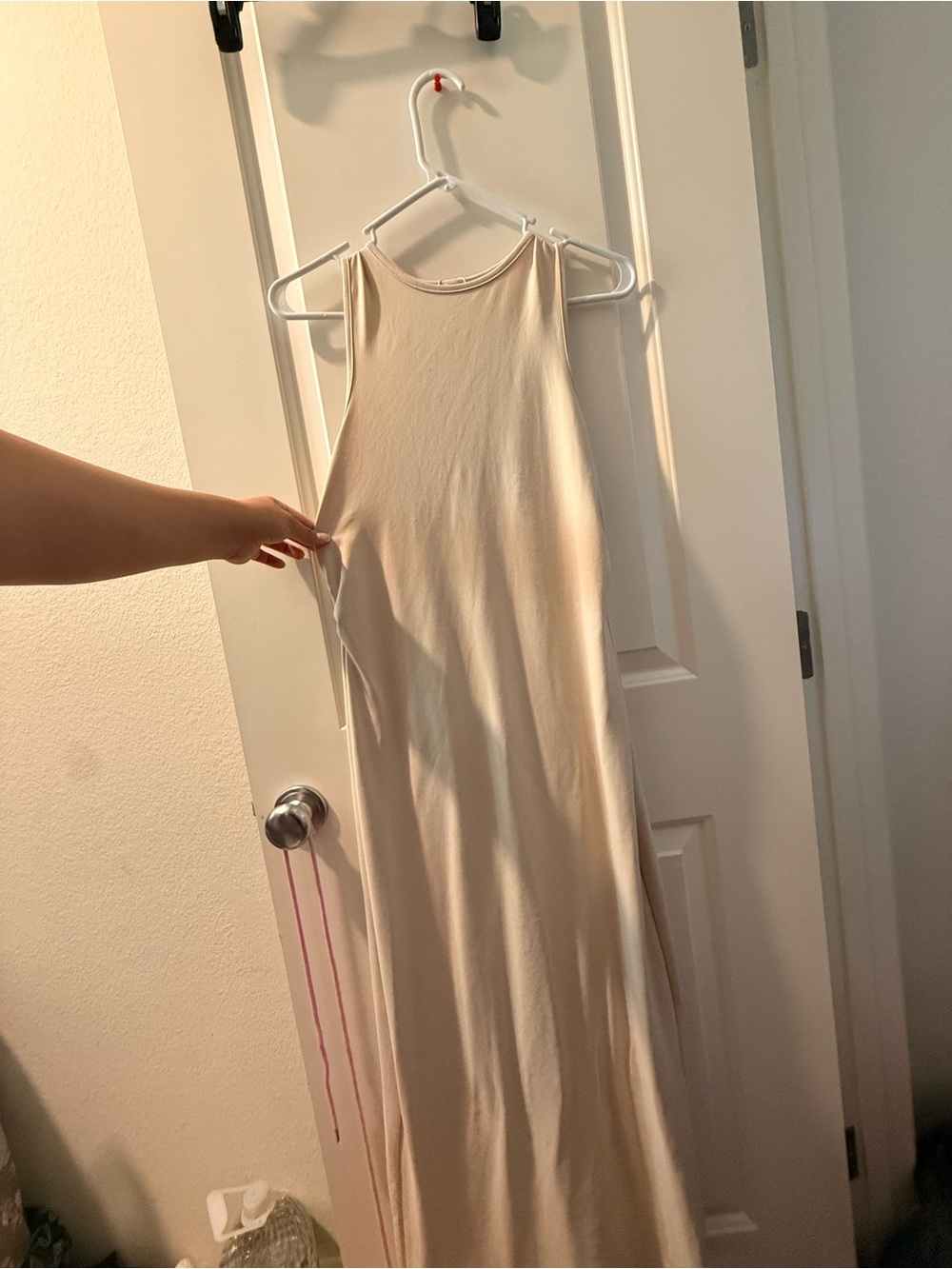 Women's Sleeveless Cream Maxi Dress